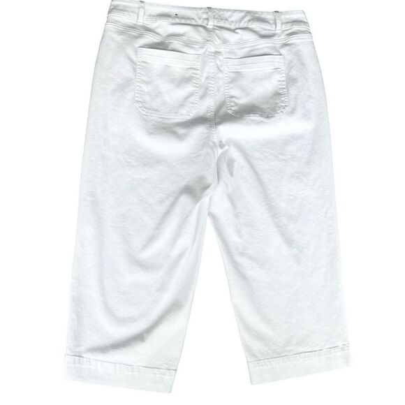 Talbots Petites Flawless White High-Waist Wide Leg Crop Pants. Pockets. 16P. - Picture 2 of 7